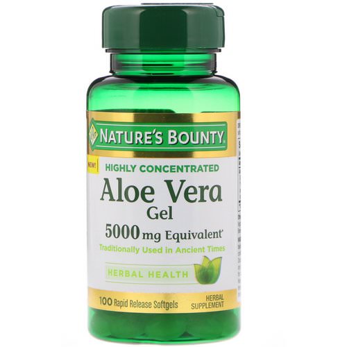 Nature's Bounty, Aloe Vera Gel, 5000 mg Equivalent, 100 Rapid Release Softgels Review