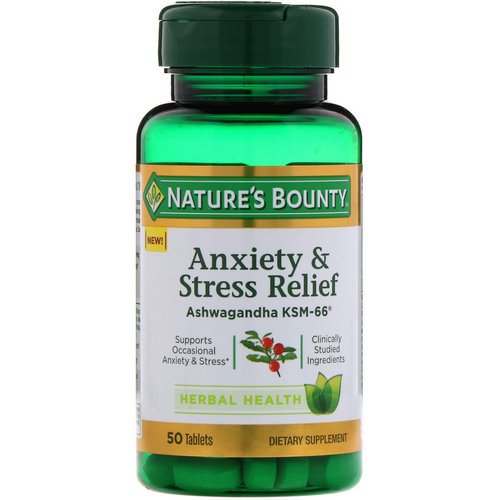 Nature's Bounty, Anxiety & Stress Relief, Ashwagandha KSM-66, 50 Tablets Review