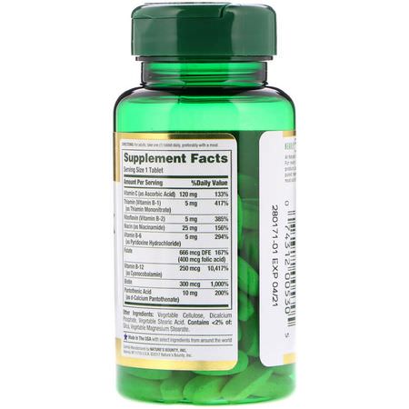 Vitamin B-Komplex, Vitamin B, Vitaminer, Kosttillskott: Nature's Bounty, B-Complex, Time Released, 125 Coated Tablets