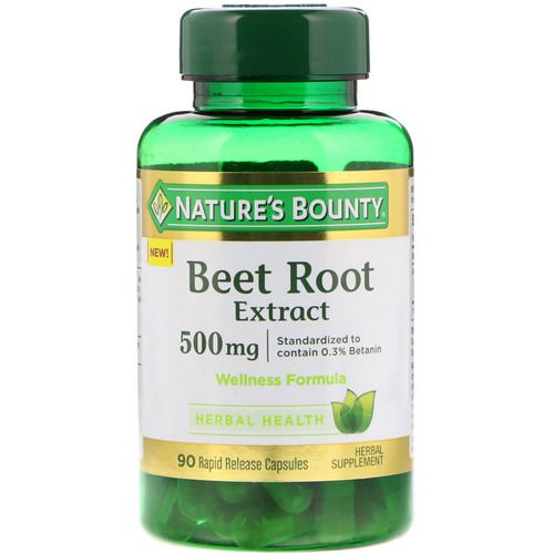 Nature's Bounty, Beet Root Extract, 500 mg, 90 Rapid Release Capsules Review