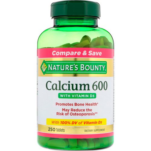 Nature's Bounty, Calcium 600 with Vitamin D3, 250 Tablets Review