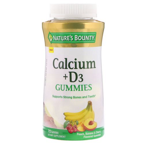 Nature's Bounty, Calcium + D3 Gummies, Peach, Banana & Cherry Flavored, 70 Gummies Review
