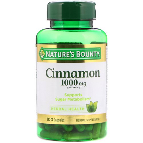 Nature's Bounty, Cinnamon, 1000 mg, 100 Capsules Review