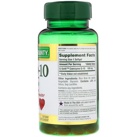 Coenzyme Q10, Coq10, Antioxidanter, Kosttillskott: Nature's Bounty, Co Q-10, 100 mg, 75 Rapid Release Softgels