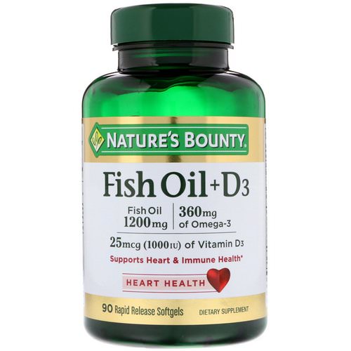 Nature's Bounty, Fish Oil + D3, 90 Rapid Release Softgels Review