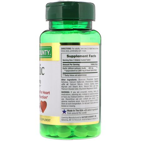 Vitlök, Homeopati, Örter: Nature's Bounty, Garlic, 2,000 mg, 120 Coated Tablets