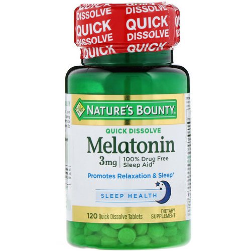 Nature's Bounty, Melatonin, Natural Cherry Flavor, 3 mg, 120 Quick Dissolve Tablets Review