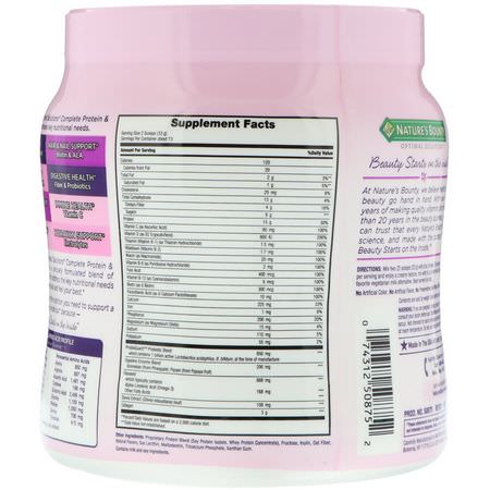 Protein, Idrottsnäring: Nature's Bounty, Optimal Solutions, Complete Protein & Vitamin Shake Mix, Vanilla Bean, 16 oz (453 g)