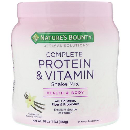 Nature's Bounty, Optimal Solutions, Complete Protein & Vitamin Shake Mix, Vanilla Bean, 16 oz (453 g) Review