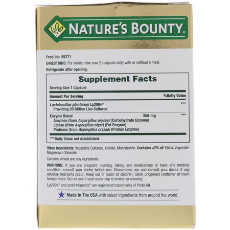 Probiotika, Matsmältning, Kosttillskott: Nature's Bounty, Probiotic GX, Gas & Bloating Formula, 25 Capsules