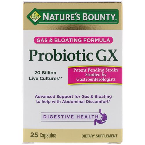 Nature's Bounty, Probiotic GX, Gas & Bloating Formula, 25 Capsules Review
