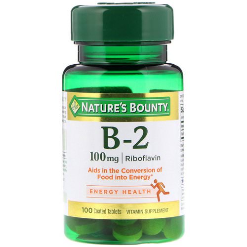Nature's Bounty, Vitamin B-2, 100 mg, 100 Coated Tablets Review