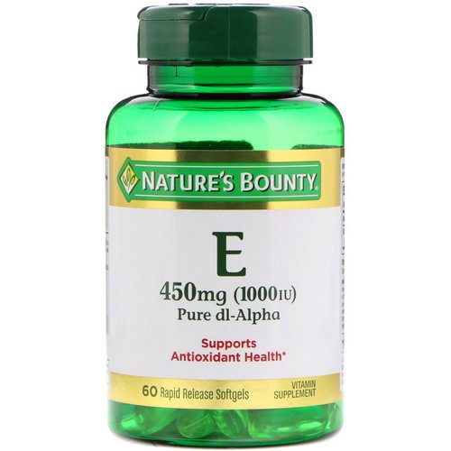 Nature's Bounty, Vitamin E, Pure Dl-Alpha, 450 mg (1000 IU), 60 Rapid Release Softgels Review