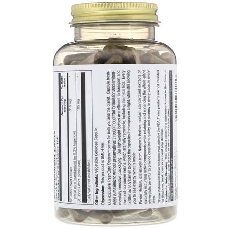 St. John's Wort, Homeopati, Örter: Nature's Herbs, St. John's-Power, 315 mg, 180 Vegetarian Capsules