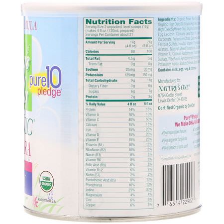 Mjölkpulver, Formel, Barnfoder, Barn: Nature's One, Baby's Only Organic, Toddler Formula, DHA & ARA, Dairy, 12.7 oz (360 g)