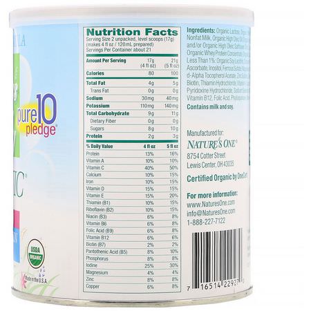Mjölkpulver, Formel, Barnfoder, Barn: Nature's One, Baby's Only Organic, Toddler Formula Whey Protein, Dairy, 12.7 oz (360 g)