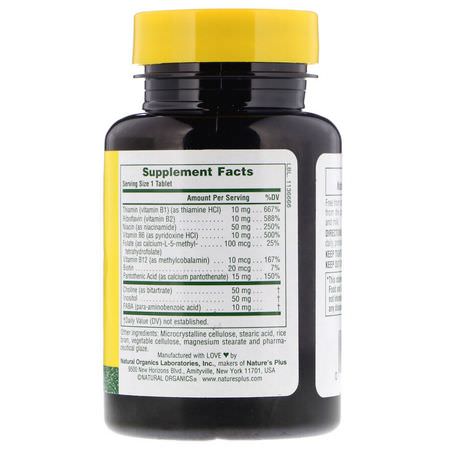 Vitamin B-Komplex, Vitamin B, Vitaminer, Kosttillskott: Nature's Plus, B-Complex with Rice Bran, 90 Tablets
