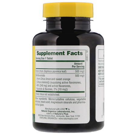 Rutin, Antioxidanter, Kosttillskott: Nature's Plus, Biorutin, 1000 mg, 90 Tablets