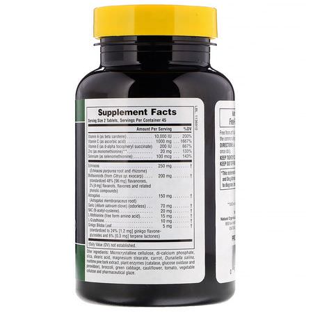 Antioxidant, Antioxidanter, Kosttillskott: Nature's Plus, Commando 2000 Antioxidant Protection, 90 Tablets
