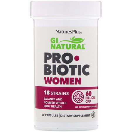 Nature's Plus Probiotic Formulas Women's Health - Kvinnors Hälsa, Probiotika, Matsmältning, Kosttillskott