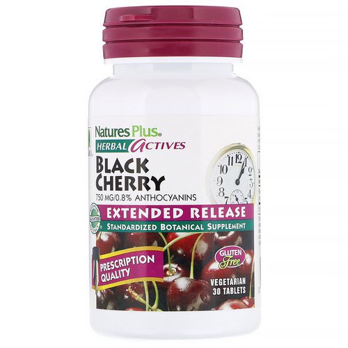 Nature's Plus, Herbal Actives, Black Cherry, 750 mg, 30 Vegetarian Tablets Review