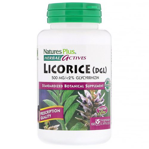 Nature's Plus, Herbal Actives, Licorice (DGL), 500 mg, 60 Vegetarian Capsules Review