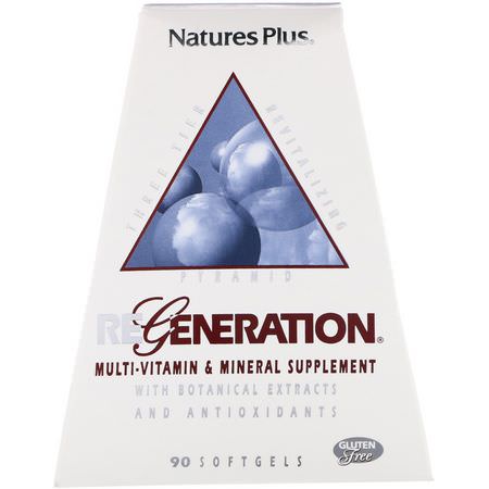 Multivitaminer, Kosttillskott: Nature's Plus, Regeneration, Multi-Vitamin & Mineral Supplement, 90 Softgels