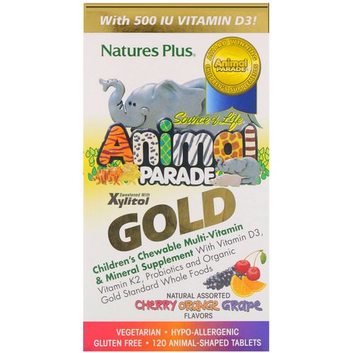Nature's Plus, Source of Life Animal Parade Gold, Children's Chewable Multi-Vitamin & Mineral Supplement, Natural Assorted Flavors, 120 Animal-Shaped Tablets Review