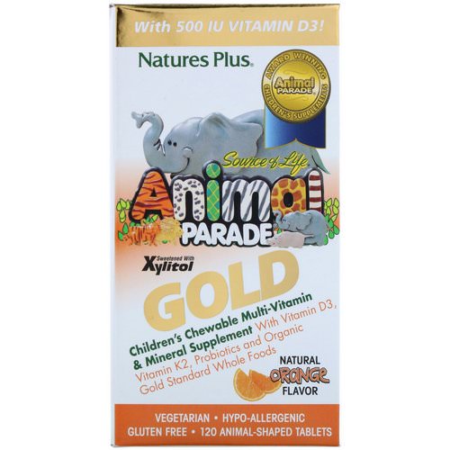 Nature's Plus, Source of Life, Animal Parade Gold, Children's Chewable Multi-Vitamin & Mineral Supplement, Natural Orange Flavor, 120 Animal Shaped Tablets Review