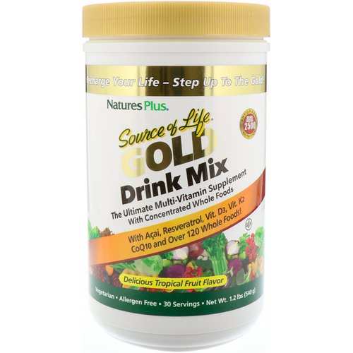 Nature's Plus, Source of Life Gold Drink Mix, Delicious Tropical Fruit Flavor, 1.2 lbs (540 g) Review