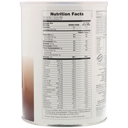Måltidsersättningar, Vikt, Kost, Kosttillskott: Nature's Plus, Spiru-Tein, High Protein Energy Meal, Chocolate, 2.1 lbs. (952 g)