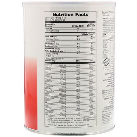 Måltidsersättningar, Vikt, Kost, Kosttillskott: Nature's Plus, Spiru-Tein, High Protein Energy Meal, Strawberry, 2.4 lbs (1088 g)