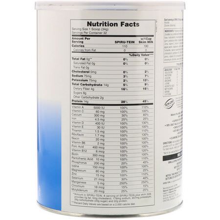 Växtbaserat, Växtbaserat Protein, Sportnäring, Måltidsersättningar: Nature's Plus, Spiru-Tein High Protein Energy Meal, Vanilla, 2.4 lbs (1088 g)