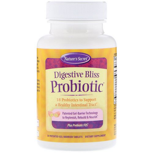 Nature's Secret, Digestive Bliss Probiotic, 30 Patented Gel-Barrier Tablets Review