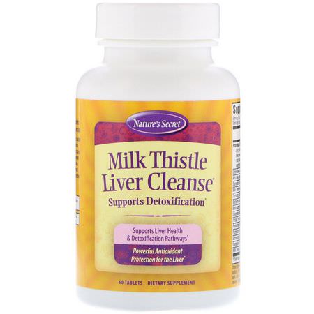 Nature's Secret Milk Thistle Silymarin Liver Formulas - Lever, Kosttillskott, Mjölktistel Silymarin, Homeopati