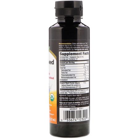 Svartfrö, Homeopati, Örter: Nature's Way, 100% Organic Black Seed Oil, 8 fl oz (235 ml)