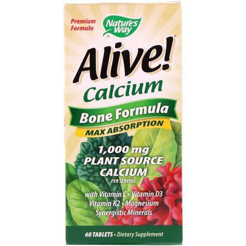 Nature's Way, Alive! Calcium, Bone Formula, 1,000 mg, 60 Tablets Review