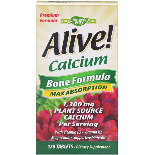 Nature's Way, Alive! Calcium, Bone Formula, 1,300 mg, 120 Tablets Review