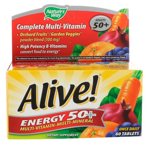 Nature's Way, Alive! Energy 50+, Multivitamin-Multimineral, For Adults 50+, 60 Tablets Review