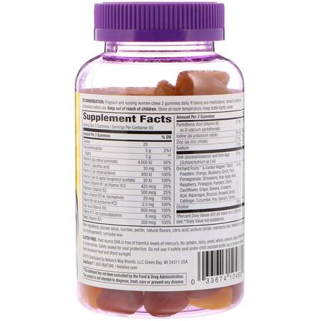 Prenatal Multivitaminer, Kvinnors Hälsa, Kosttillskott: Nature's Way, Alive! Prenatal Multi-Vitamin with Plant DHA, Strawberry/Lemon Flavored, 90 Gummies