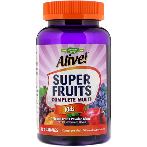 Nature's Way, Alive! Super Fruits Complete Multi, Kids, Pomegranate Cherry, 60 Gummies Review