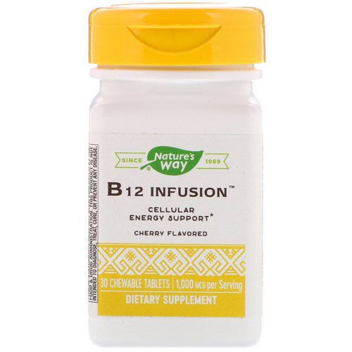 Nature's Way, B12 Infusion, Cherry Flavor, 1,000 mcg, 30 Chewable Tablets Review