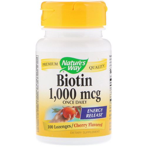 Nature's Way, Biotin, Cherry Flavored, 1,000 mcg, 100 Lozenges Review