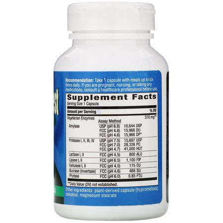 Digestive Enzymer, Digestion, Supplements: Nature's Way, CompleteGest, Mealtime Enzyme Formula, 180 Vegan Capsules