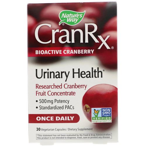 Nature's Way, CranRx, Urinary Health, Bioactive Cranberry, 500 mg, 30 Vegetarian Capsules Review