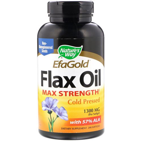 Nature's Way, EFAGold, Flax Oil, Max Strength, 1,300 mg, 200 Softgels Review