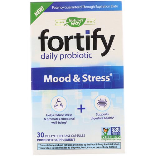 Nature's Way, Fortify, Daily Probiotic, Mood & Stress, 30 Delayed-Release Capsules Review