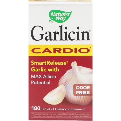 Nature's Way, Garlicin, Cardio, Odor Free, 180 Tablets Review