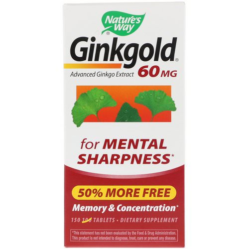 Nature's Way, Ginkgold, Memory & Concentration, 60 mg, 150 Tablets Review