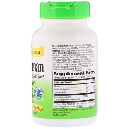 Glucomannan, Fiber, Digestion, Supplements: Nature's Way, Glucomannan from Konjac Root, 665 mg, 100 Vegetarian Capsules